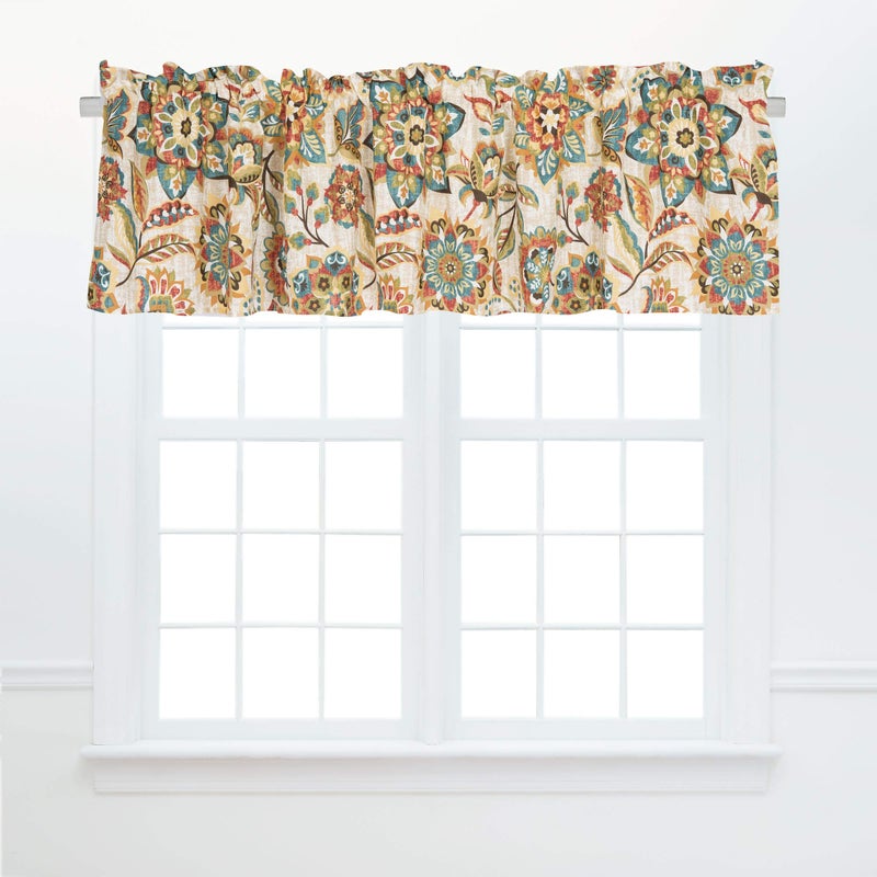 C&F Home Fiona Jacobean 100% Cotton Single Window Valance Curtain 16" x 72" Botanical Natural Floral Theme Home Kitchen Living Room Dining Dinner Bedroom Bathroom All Seasons Summer Fall Autumn - Image 1